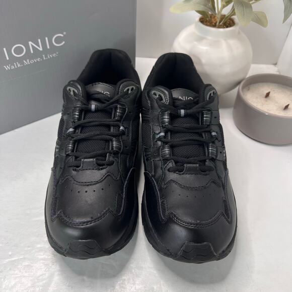 Vionic 23 Walk Leather Walking Sneakers Comfort Shoe Black Men 12M/EU 45 NWB main image 5
